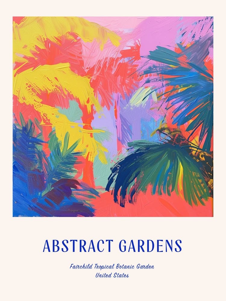 Colourful Gardens Fairchild Tropical Botanic Garden Usa 2 Blue Poster