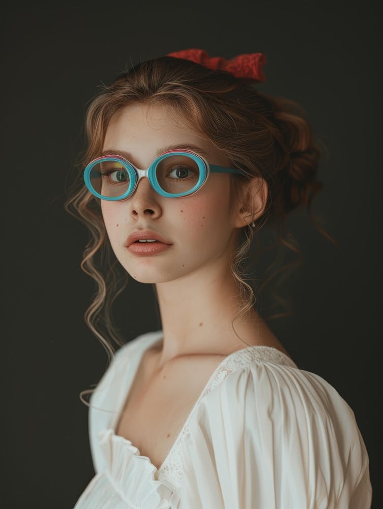 Portrait Of A Girl Wearing Glasses