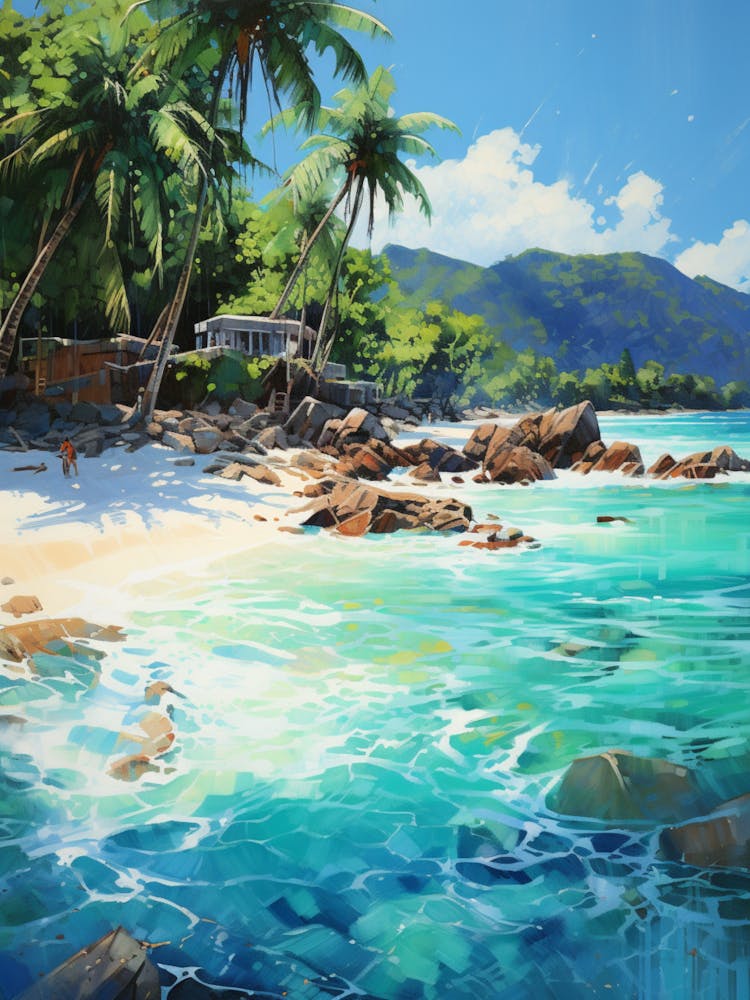 A Painting Of Anse Lazio, Praslin Seychelles 2