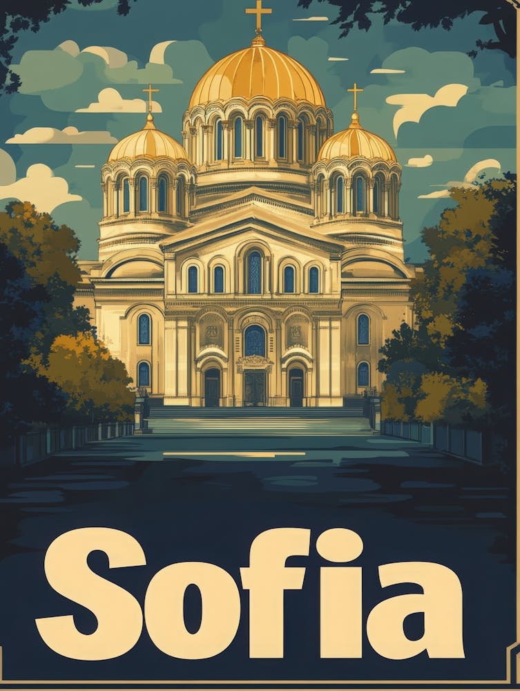 Aihrgdesign A Vintage Travel Poster Of Sofia 4