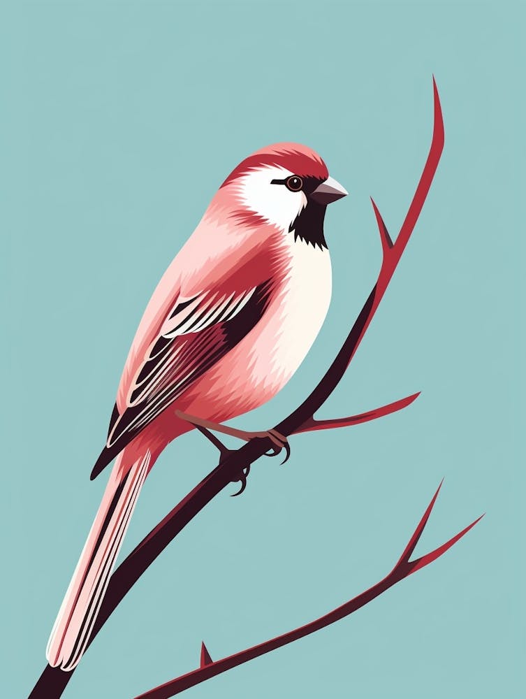 Minimalist House Sparrow 3 Illustration