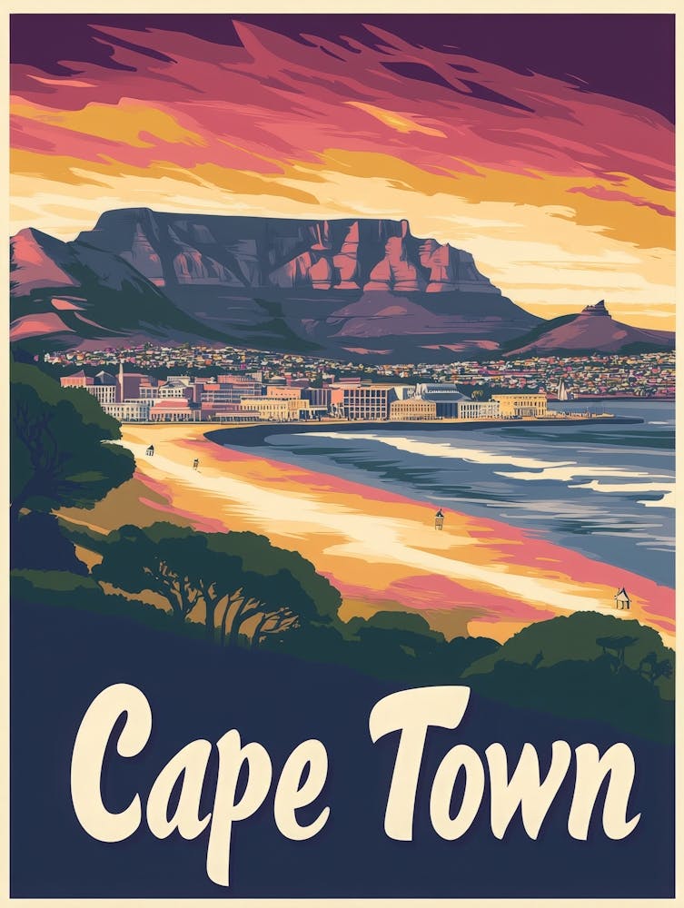 Aihrgdesign A Vintage Travel Poster Of Cape Town Featuring Th 3acbd97b 1cda 481e A697 C770007493b2 1