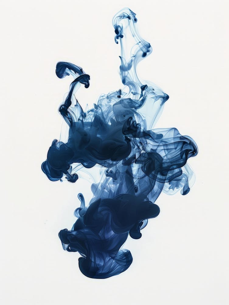 Blue Ink On White Background 1