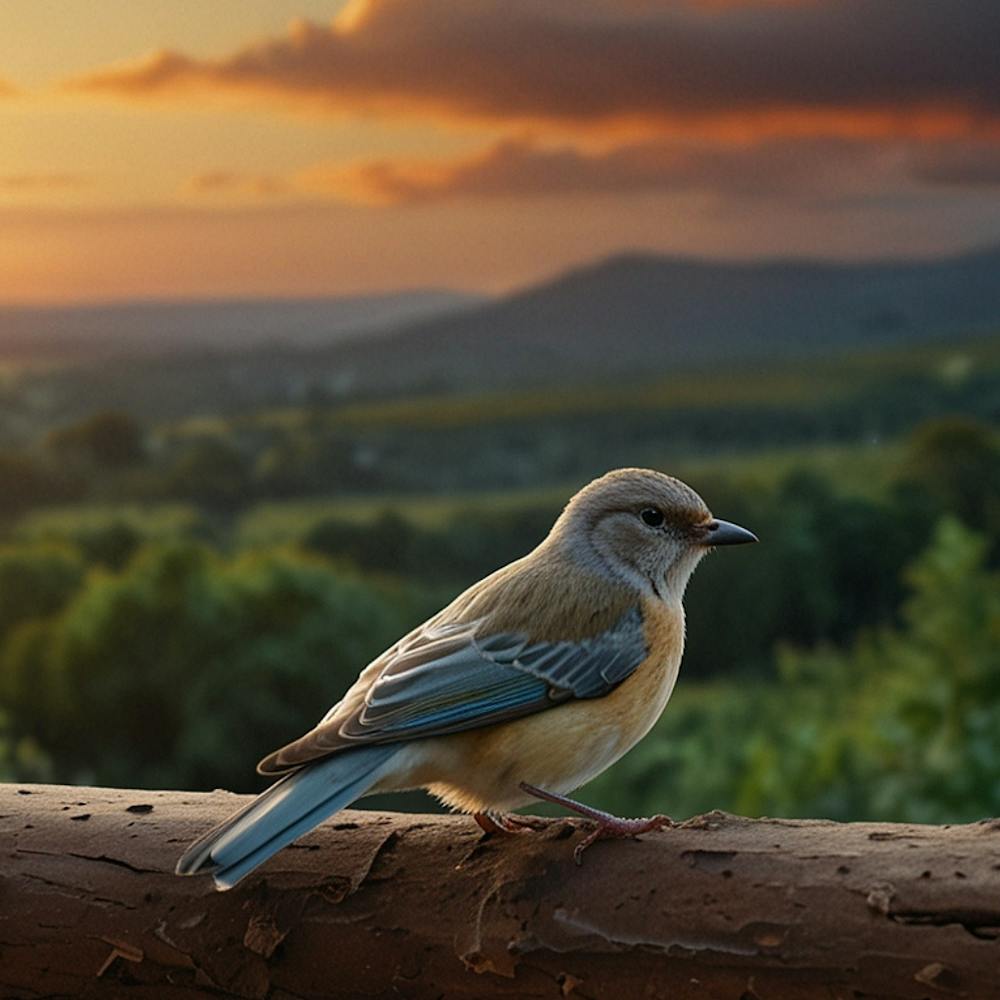 Bluebird At Sunset