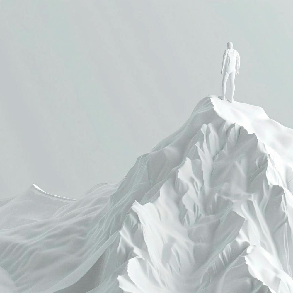 Man Standing On Top Of Mountain