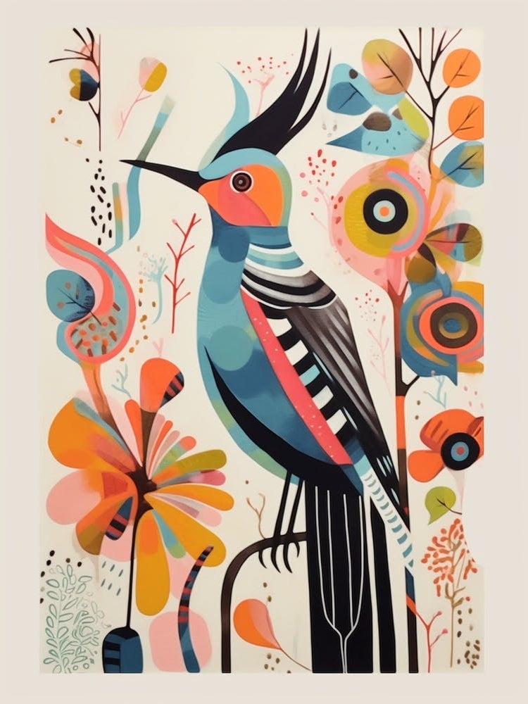 Colourful Scandi Bird Hoopoe 1