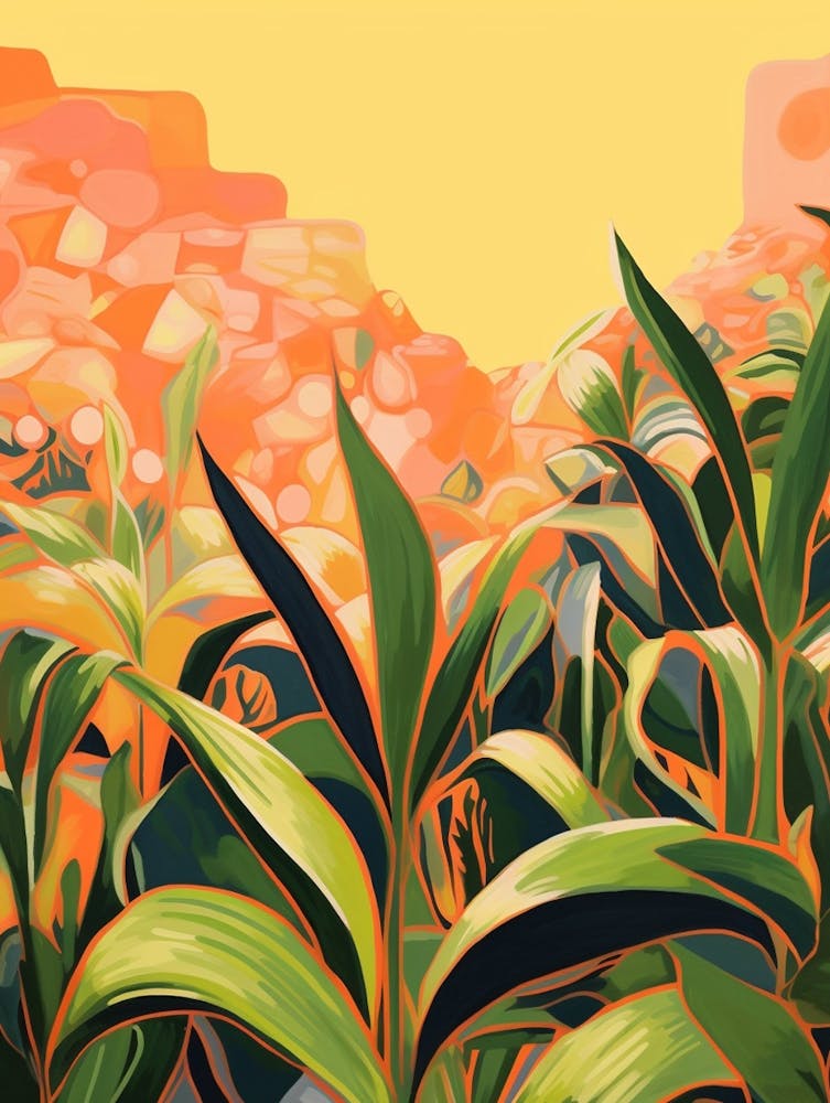 Boho Plant Painting Dracaena Lemon Lime 2