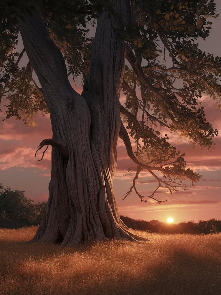 Sunset Over A Tree 1