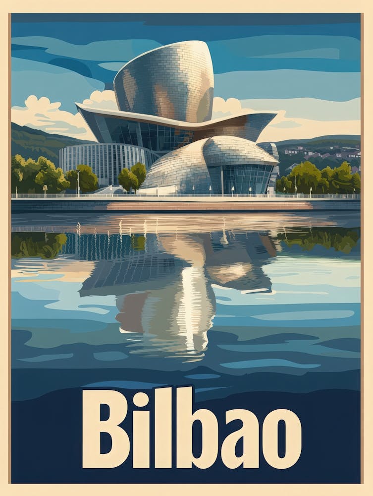 Aihrgdesign A Vintage Travel Poster Of Bilbao Featuring The I 49a0a217 E598 43f2 9961 69e2629a2a74 1