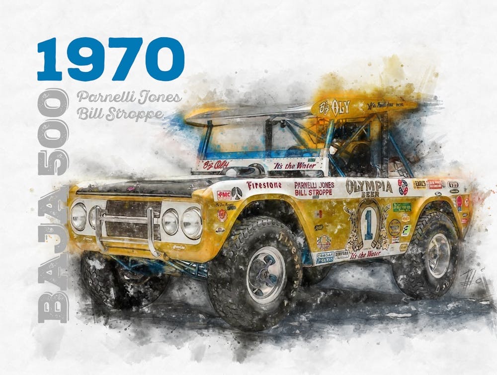 Baja 500, Parnelli Jones, Bill Stroppe, Ford Bronco Big Oly, 1970