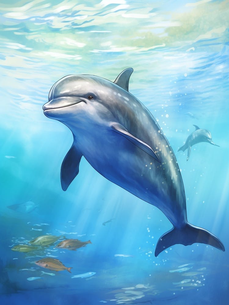 Happy Dolphin In Ocean 5