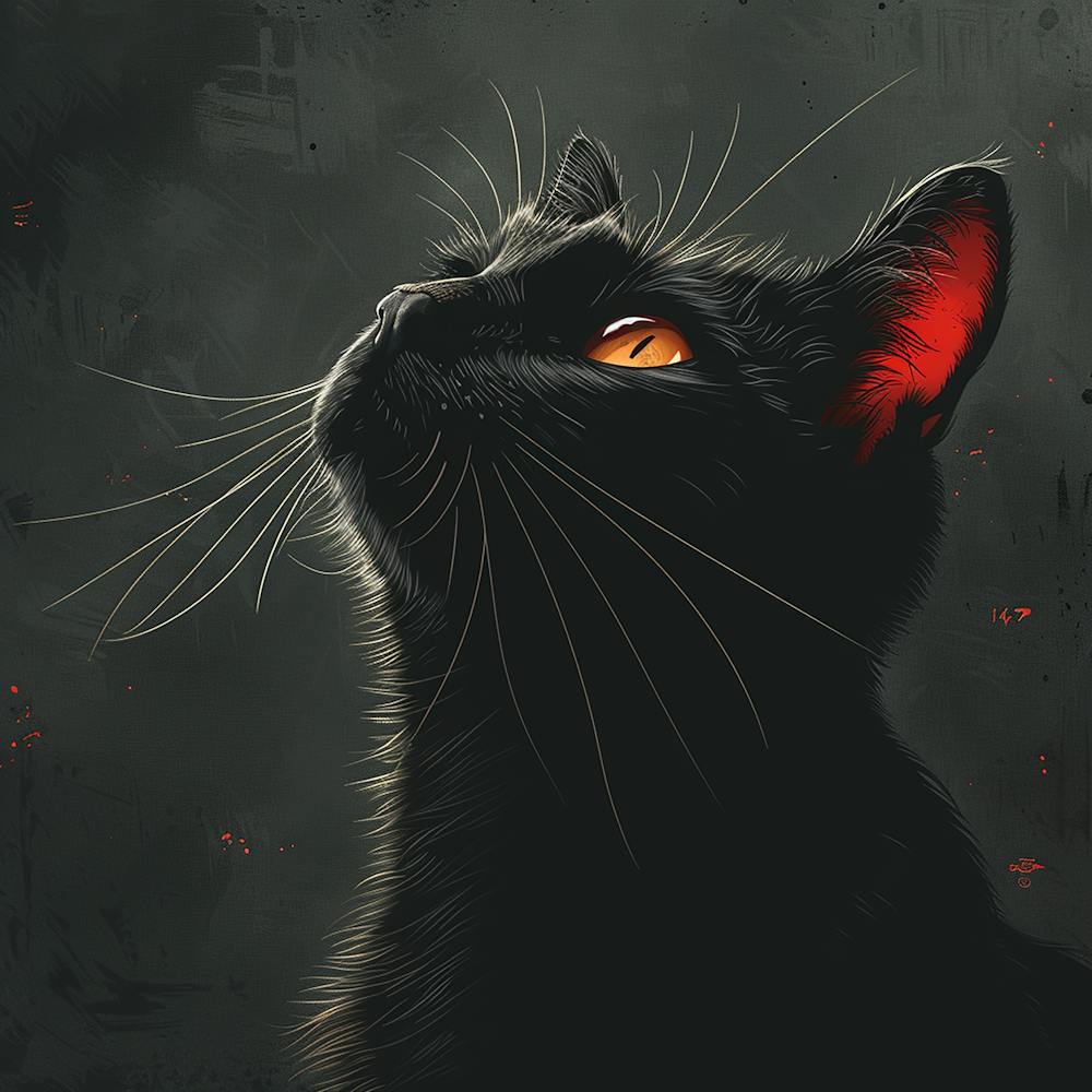 Black Cat with Orange eyes - city wall art, colorful wall art, home decor, minimal art, modern wall art, wall art, wall decoration, wall print colourful wall art, decor wall art, digital art, digital art download, interior wall art, downloadable art, eclectic wall, fantasy wall art, home decoration, home decor wall, printable art, printable wall art, wall art prints, artistic expression, contemporary, modern art print,