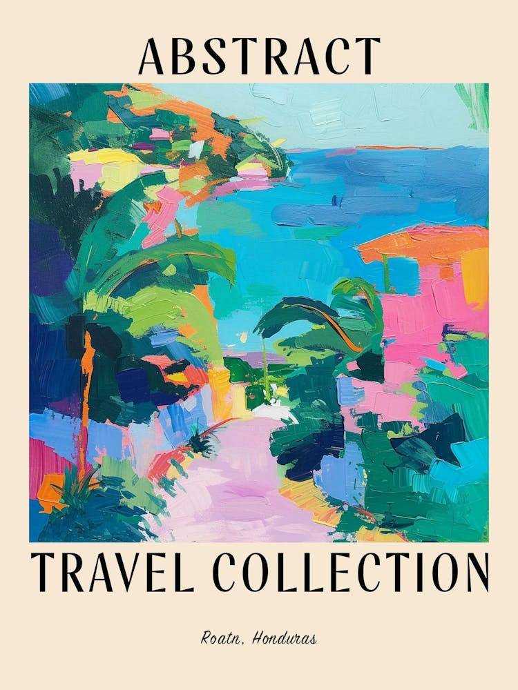 Abstract Travel Collection Poster Roatn Honduras 3