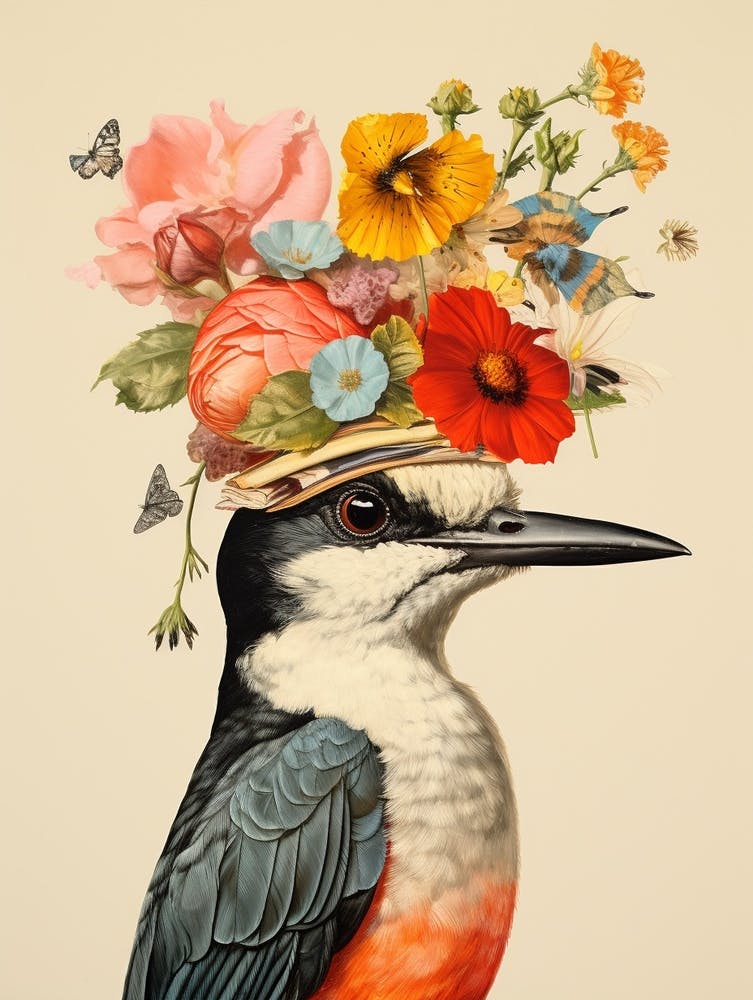 Bird With A Flower Crown Chimney Swift 1