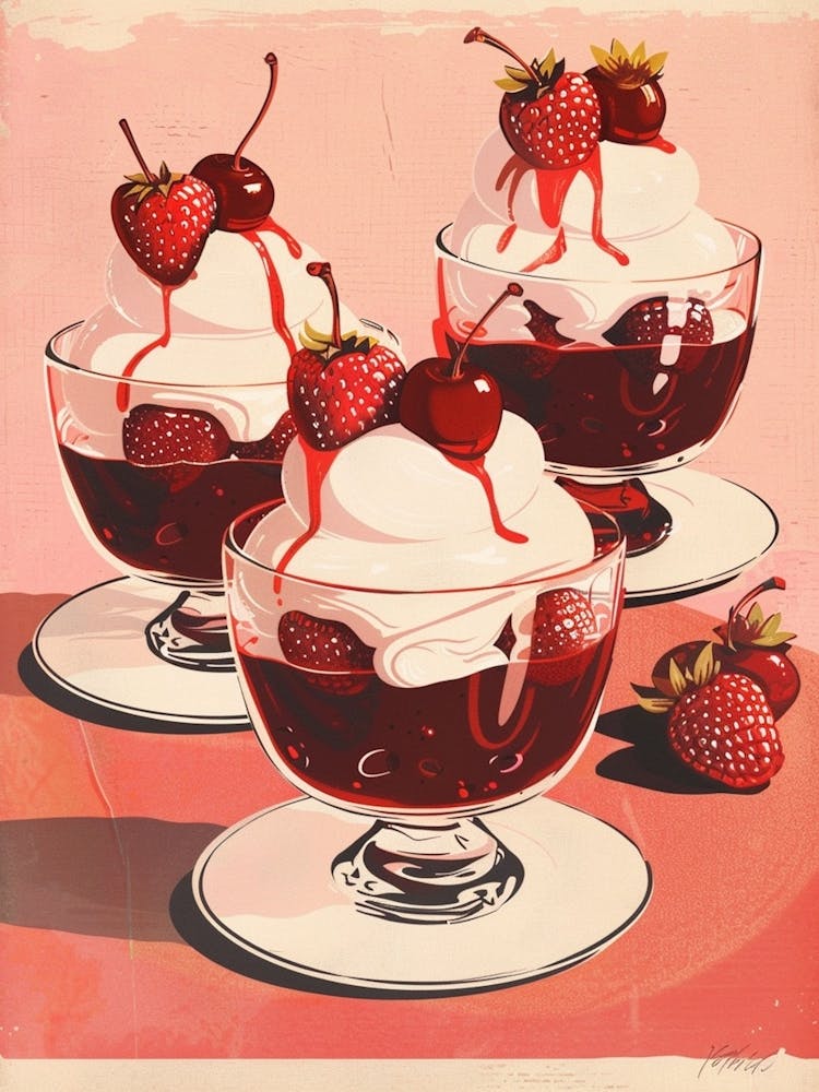 Strawberry Trifle With Jelly Vintage Cookbook Inspired 2