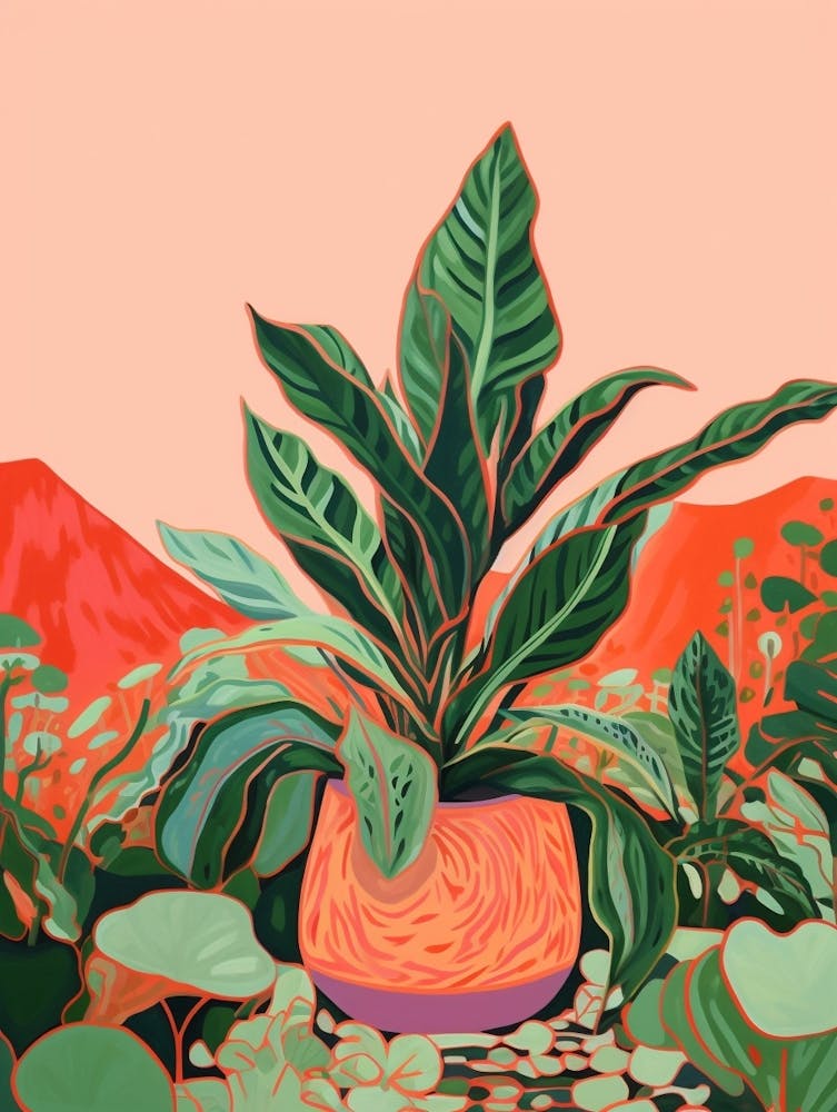 Boho Pflanzenbild Chinesischer Immergrün 1