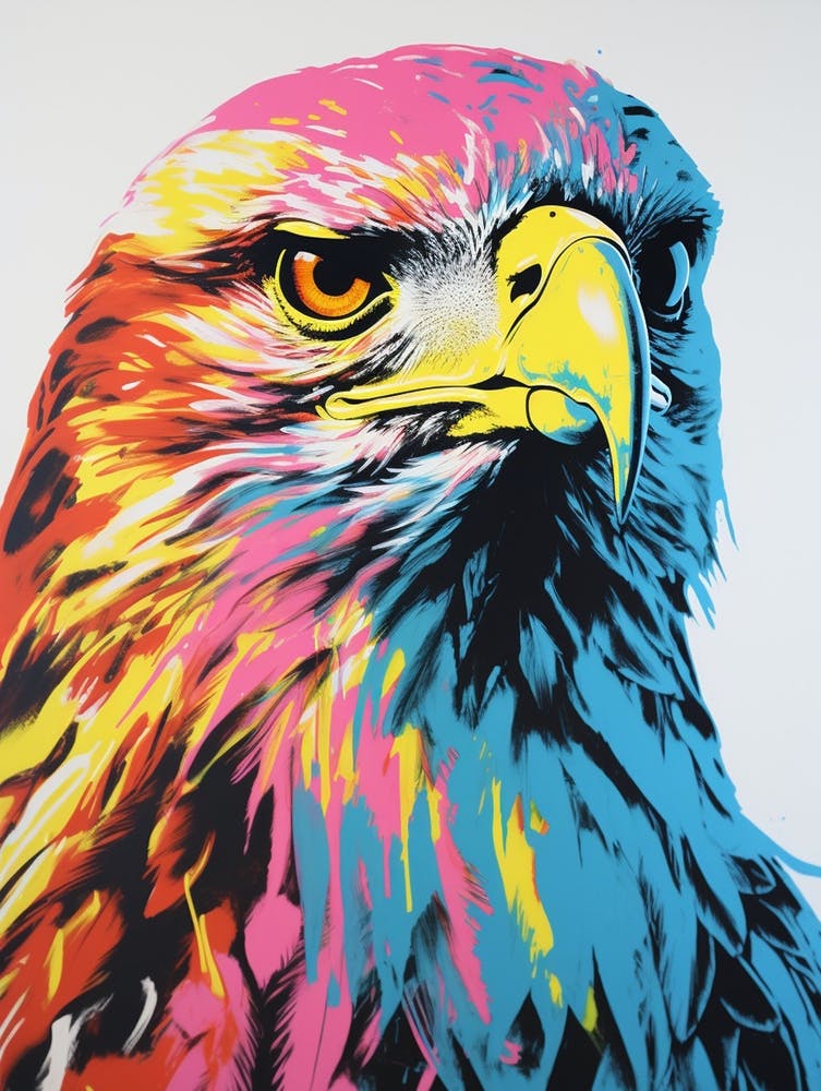Andy Warhol Style Bird Hawk 1