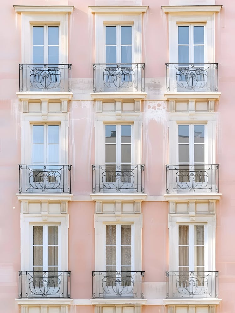 Pink Building With Balconies