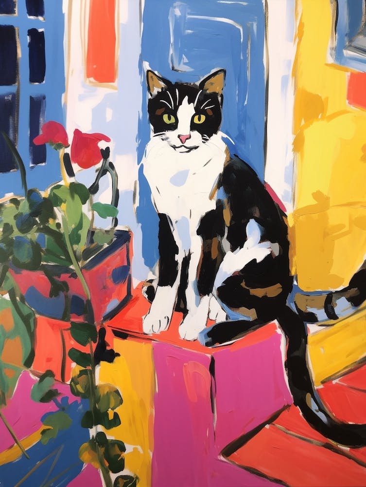 Painting Of A Cat In Tangier Morocco 4