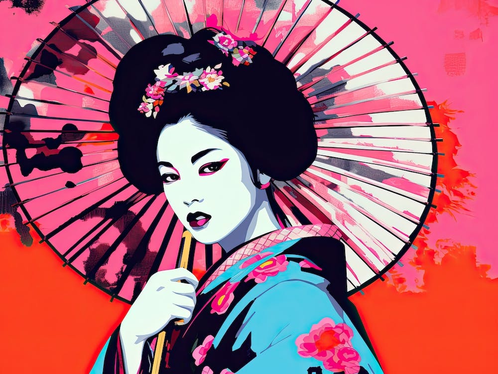 Geisha Face Pop Art 5