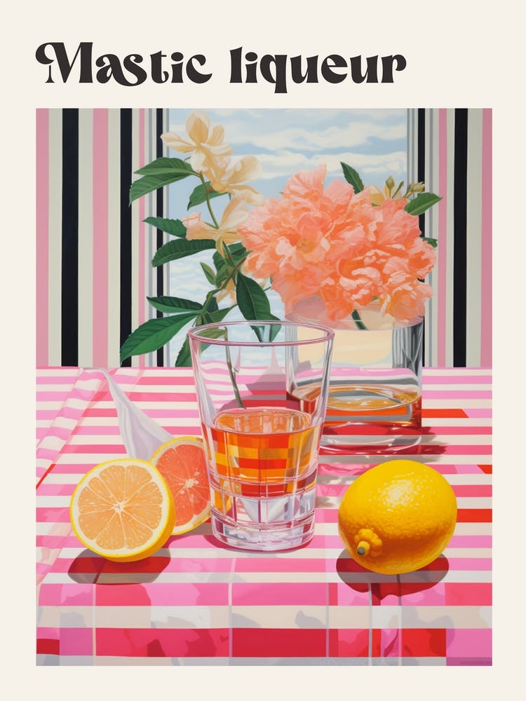Mastic Liqueur 3 Retro Cocktail Poster