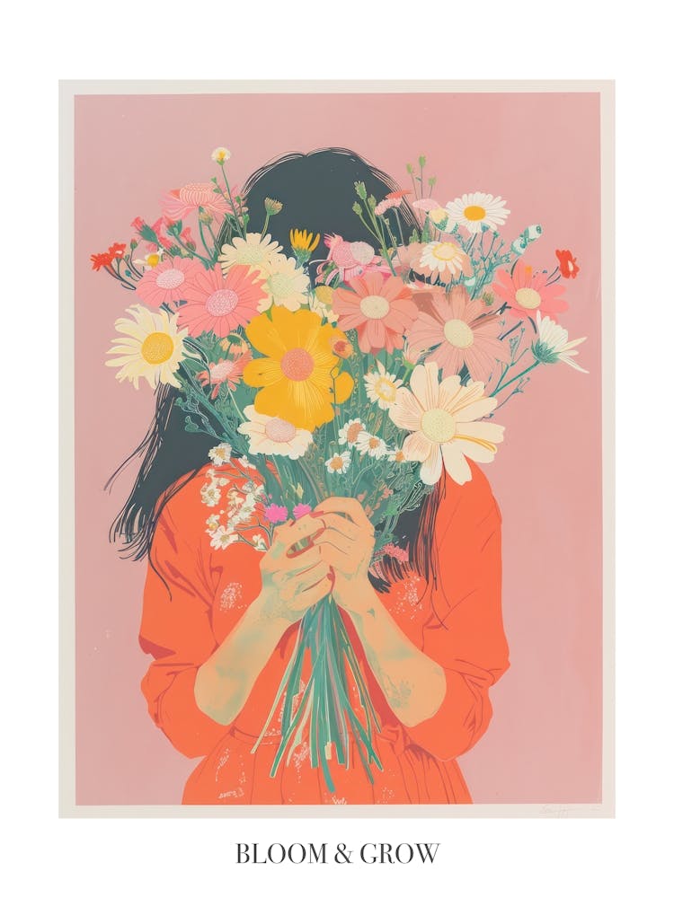 Bloom And Grow Spring Girl With Wild Flowers 4