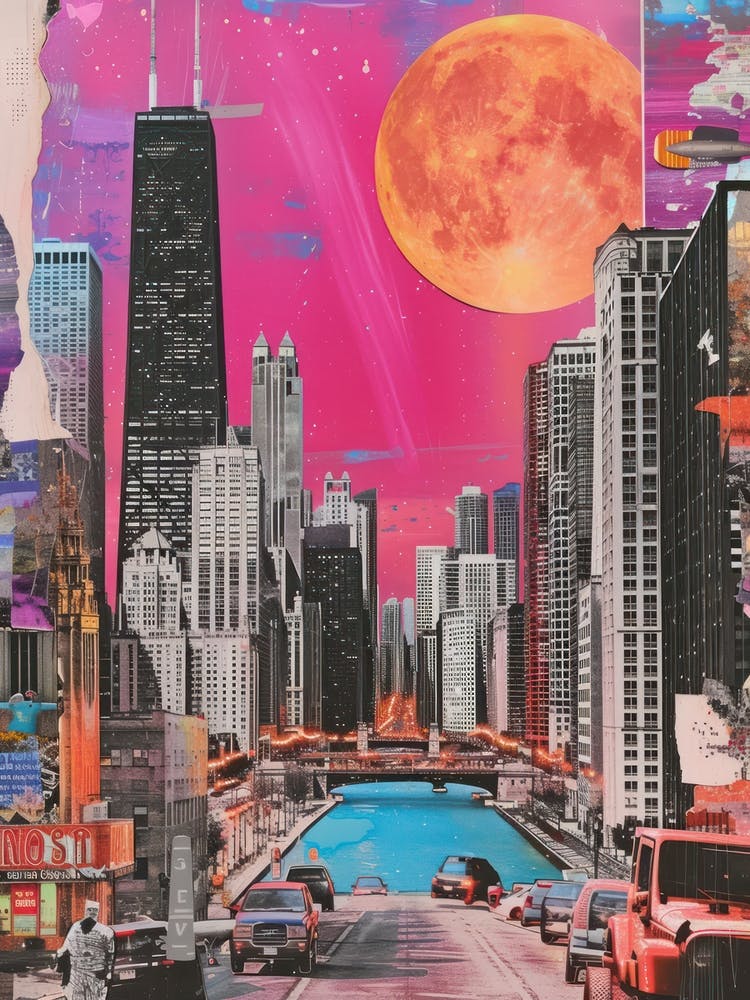 Chicago   Retro Collage Style 4