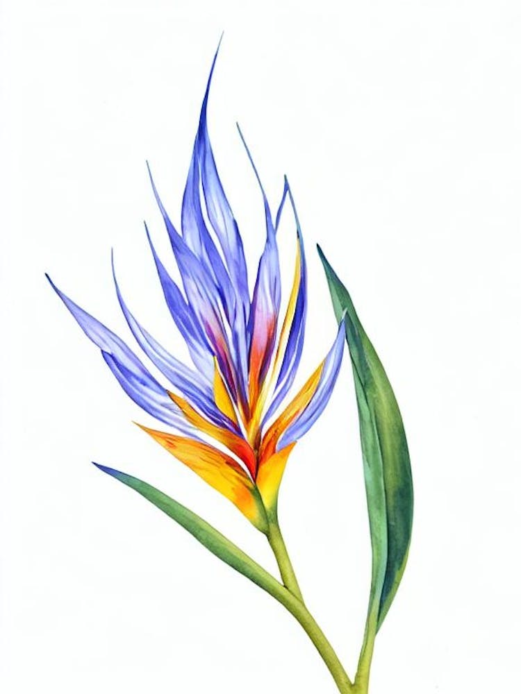 Bird Of Paradise 3 Watercolour Flower