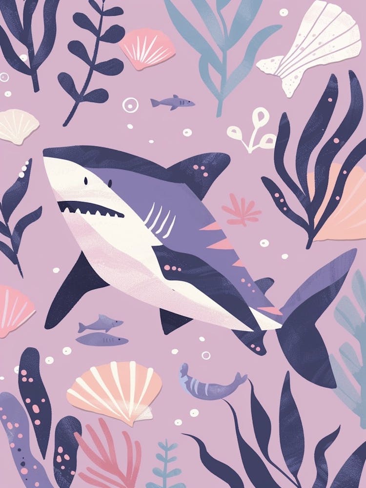 Purple Carpet Shark Illustration 1