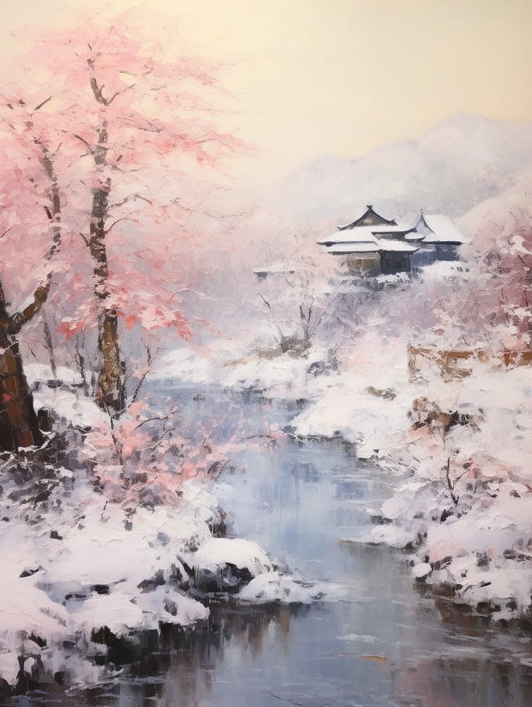 Dreamy Winter Painting Nagano Japan