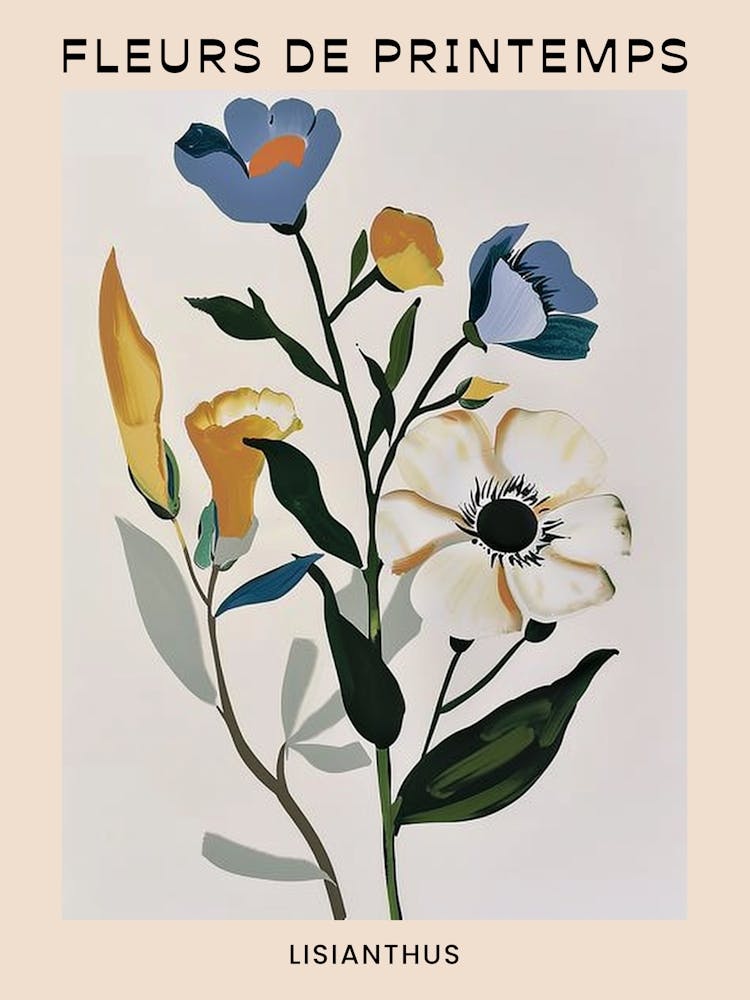 Spring Floral French Poster  Lisianthus 4