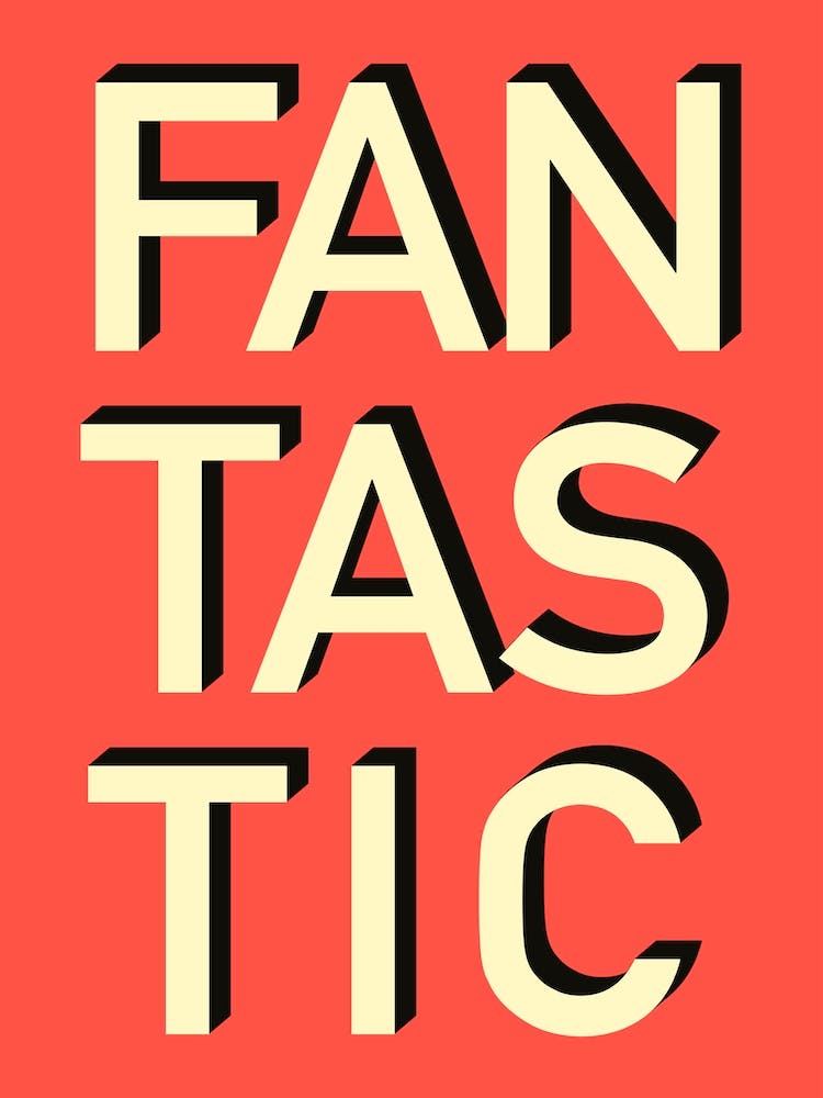 Orange fantastische Typografie Druck