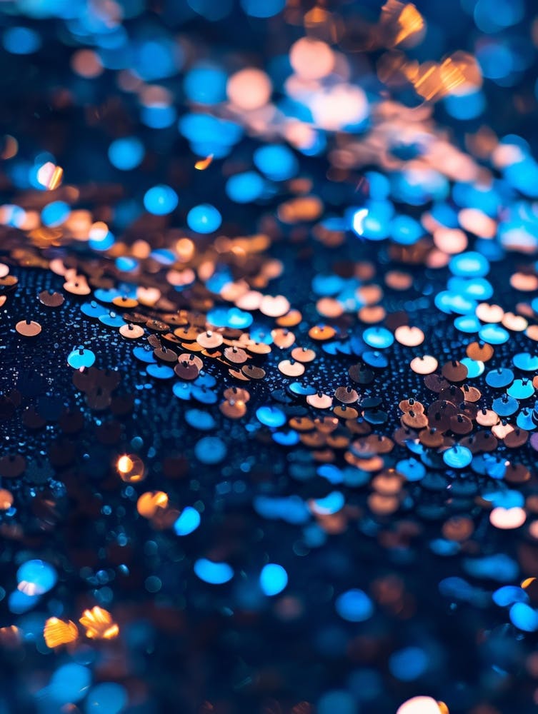 Blue And Gold Glitter