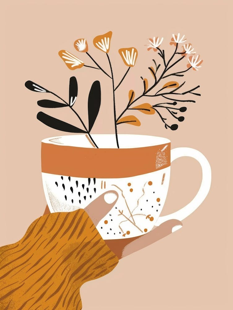 Coffee Cup With Flowers