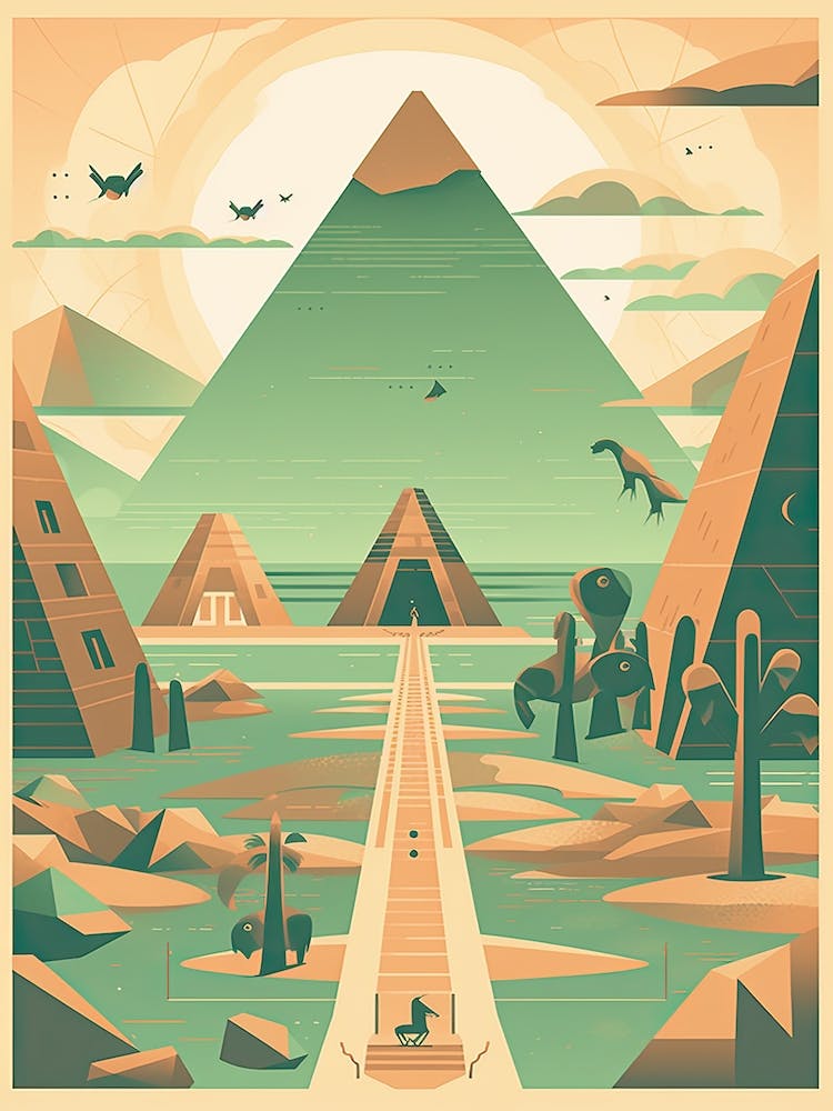 Giza Egypt Illustration 1