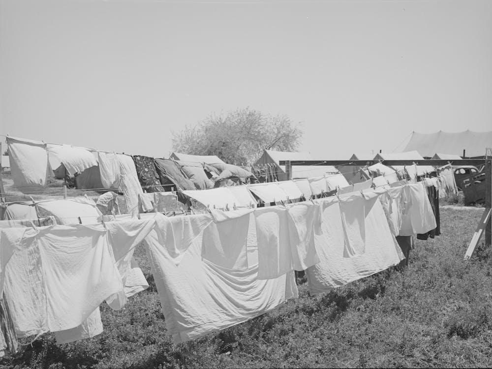 Laundry, Fsa (Farm Security Administration) Migratory Labor Camp Mobile Unit, Wilder, Idaho By Russell Lee
