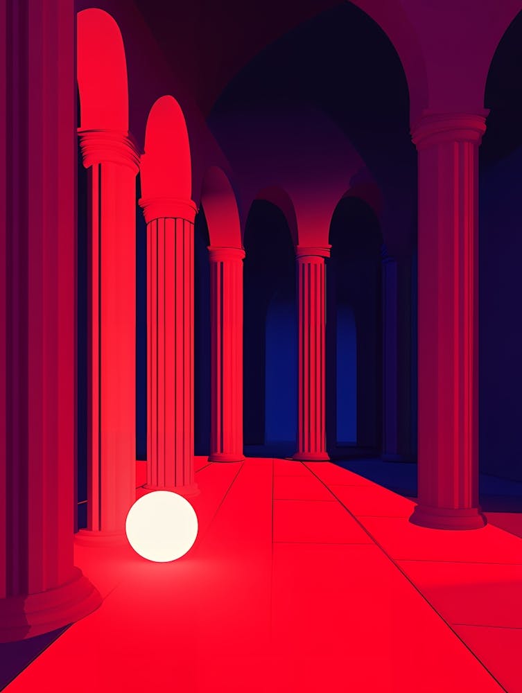 Rotes Licht in einem Raum