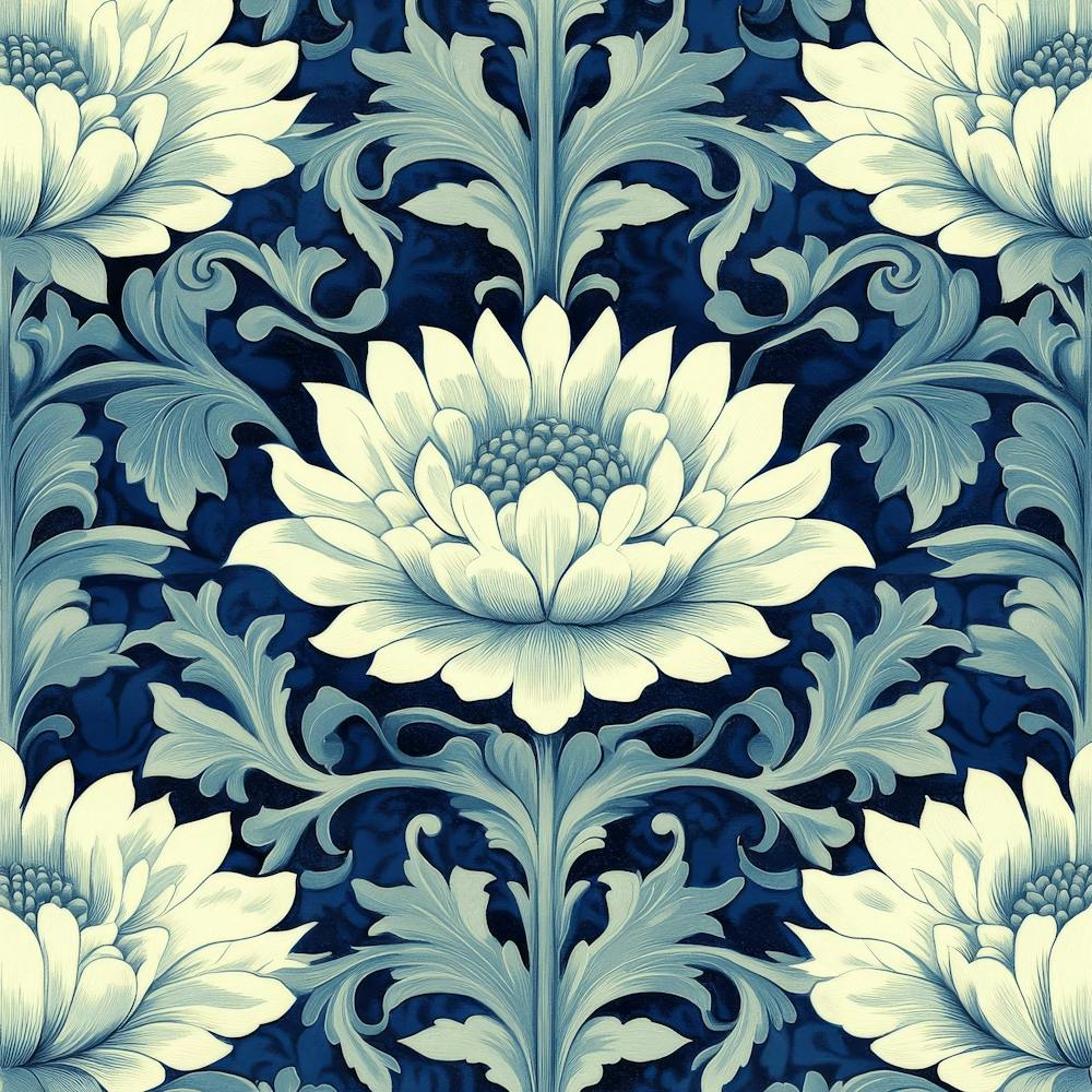 Blue And White Flowers Art