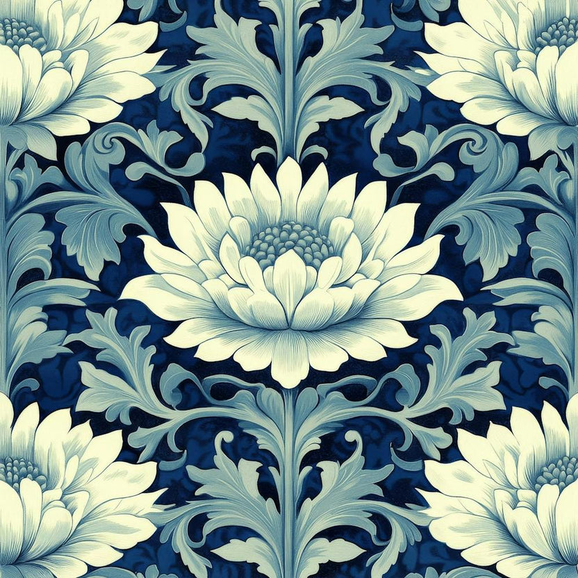 Blue And White Flowers Art