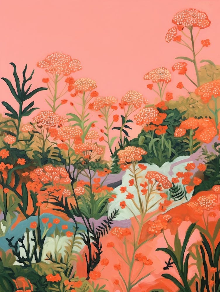 Boho Wildflower Painting Yarrow Achillea 1