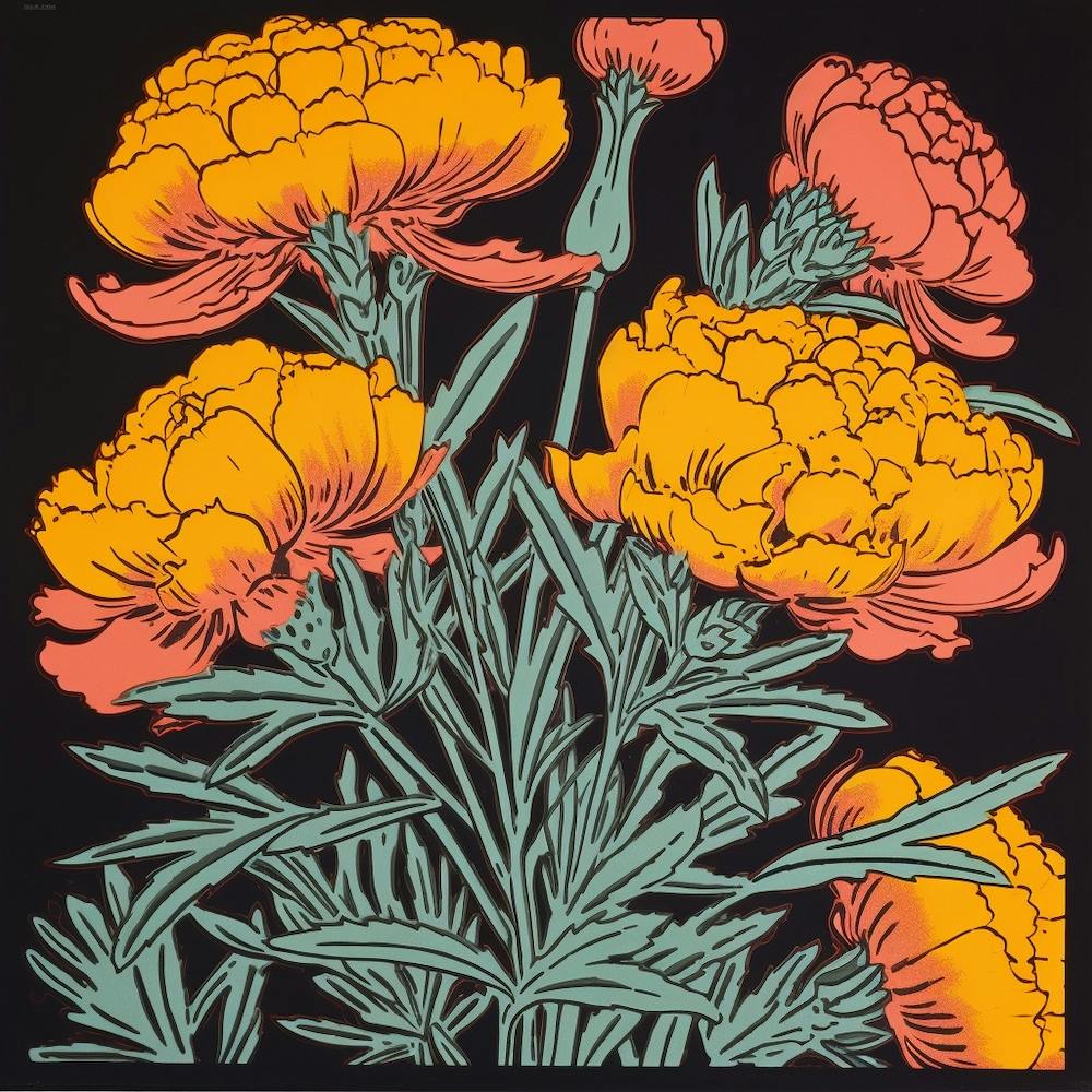 Marigold 3 Pop Art Illustration Square