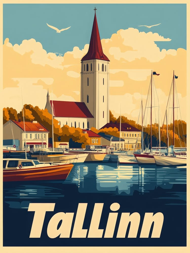 Aihrgdesign A Retro Travel Poster For Tallinn 1
