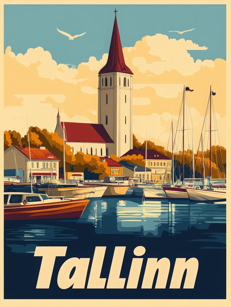 Aihrgdesign A Retro Travel Poster For Tallinn 1