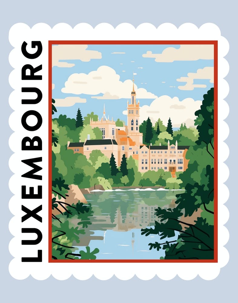 Luxembourg 1 Travel Stamp Poster