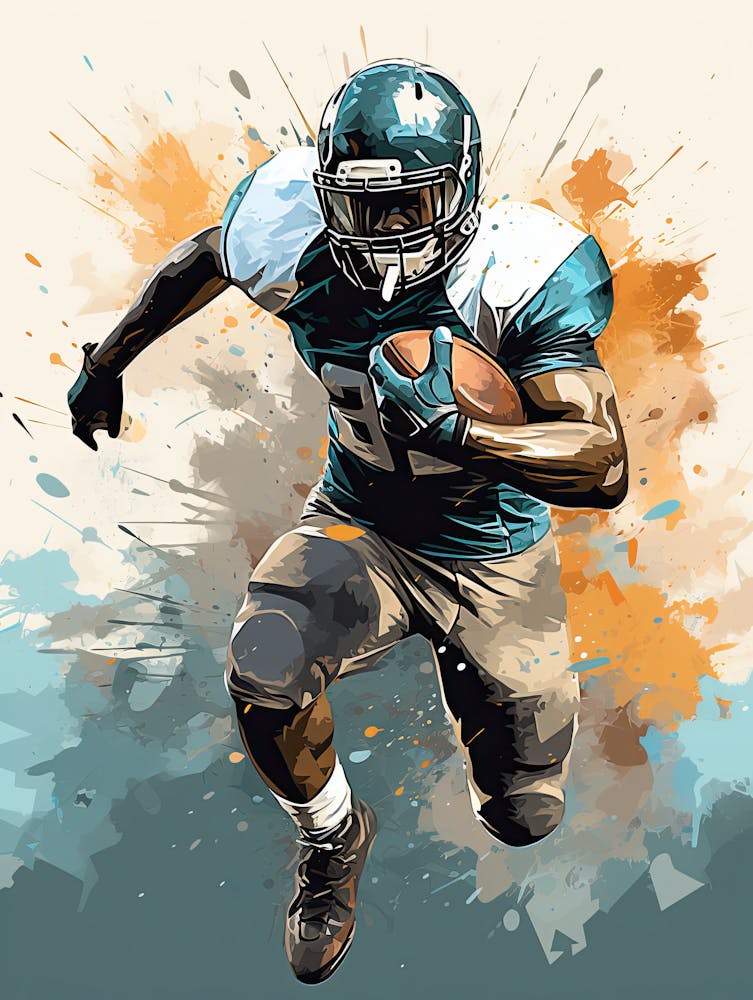 American Football Player Running 653