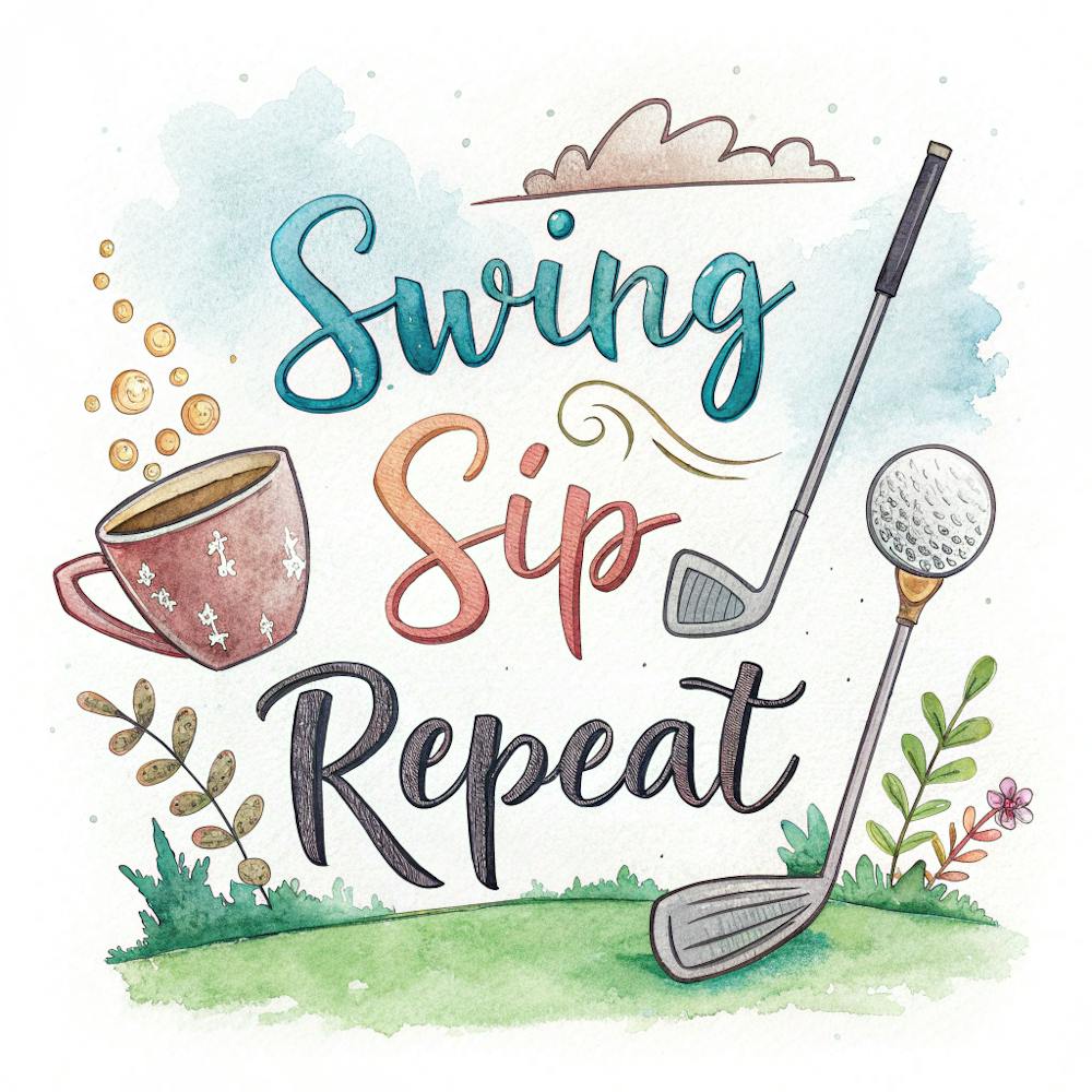 Swing Sip Repeat A Fun Golf Design Featuring