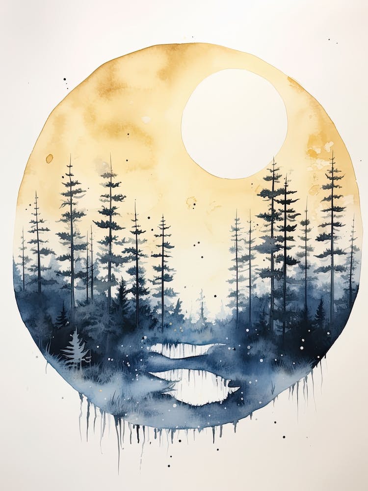 Watercolour Of Sipoonkorpi National Park   Finland 3