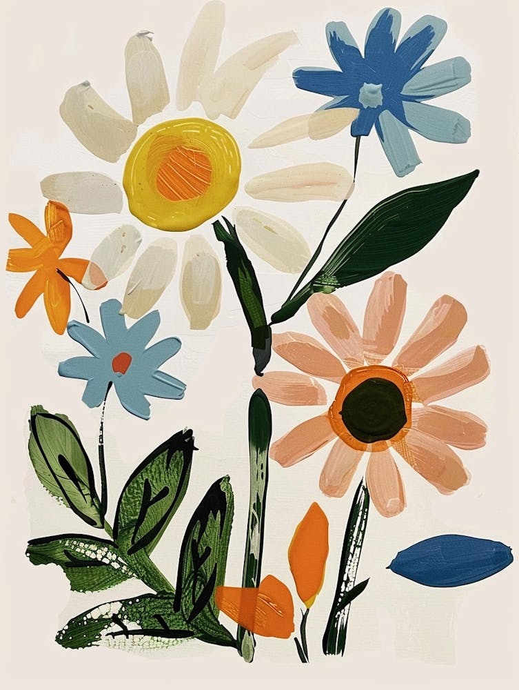 Gemalte Blumen Margerite 3