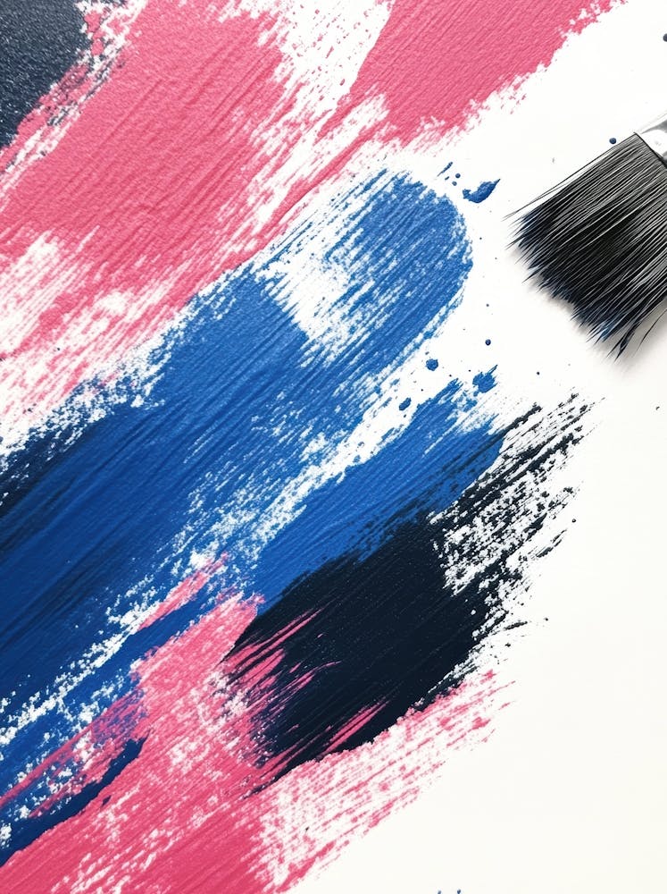 Pinker und Blauer Pinsel 1