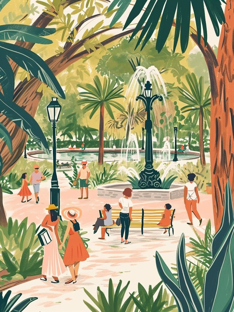 City Park Storybook Illustration 3